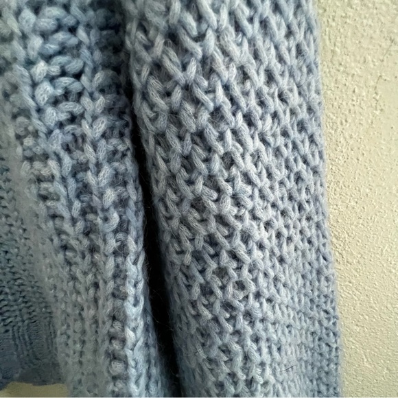 Moth Coastal Blue Knitted bell sleeve sweater size Medium wool blend - Picture 8 of 12